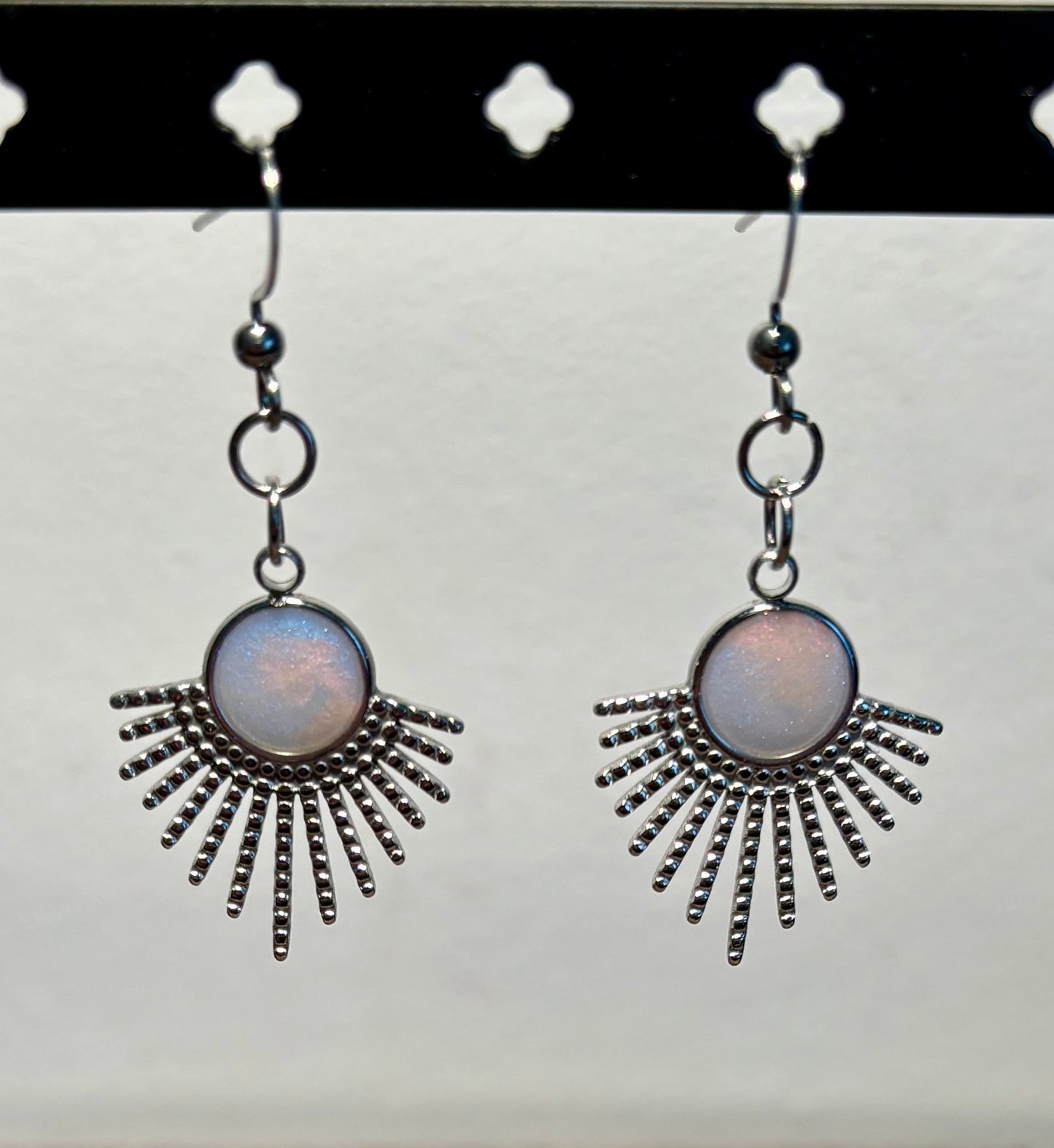 Boucles d’oreilles soleil argentées