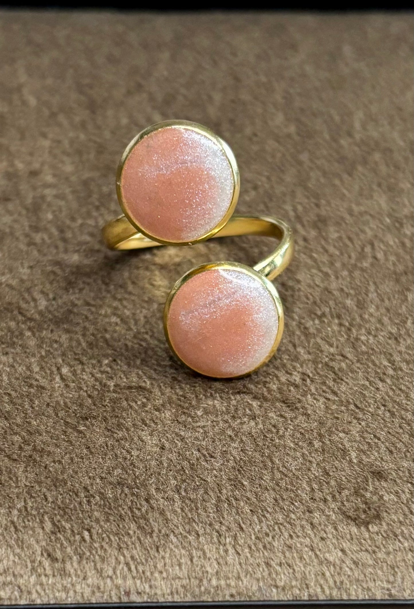 Bague rose et blanche
