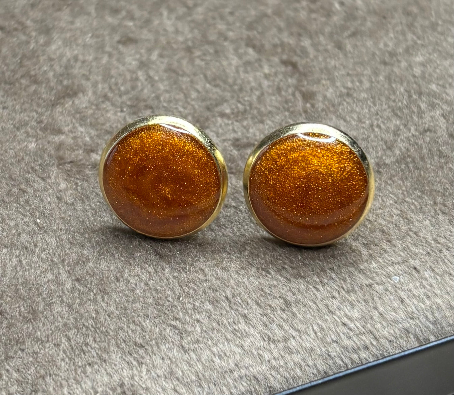 Boucles d’oreilles orange pailletée