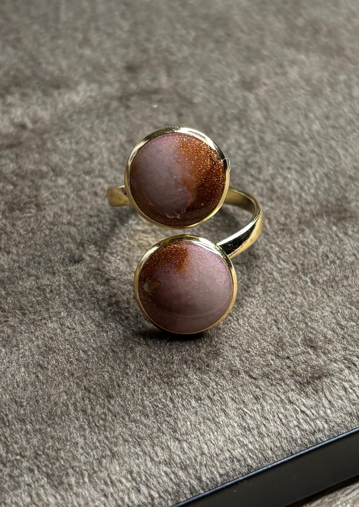 Bague bicolore perle et bronze