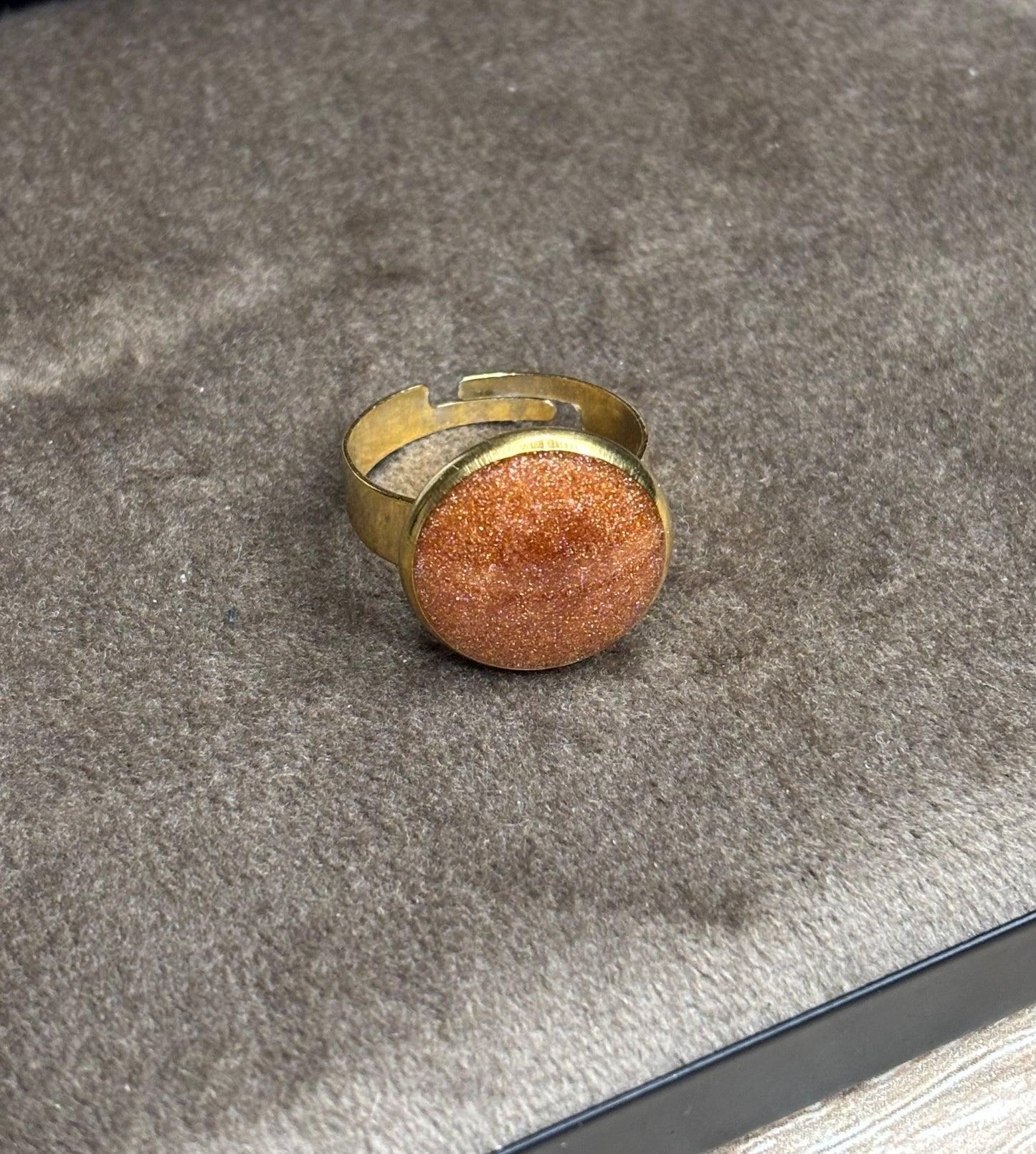 Bague bronze pailletée