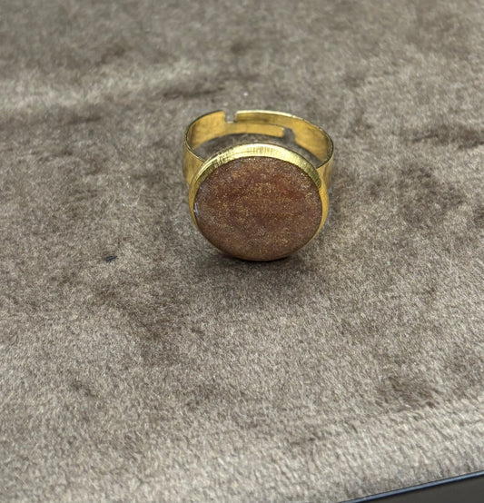 Bague taupe pailletée