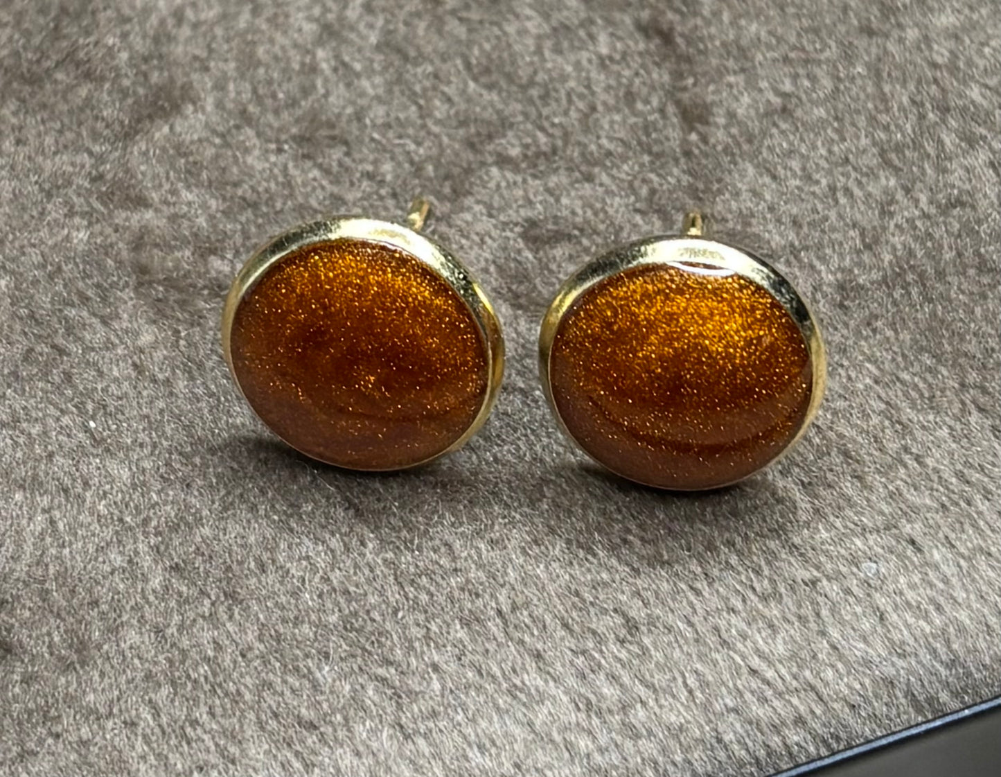 Boucles d’oreilles orange pailletée