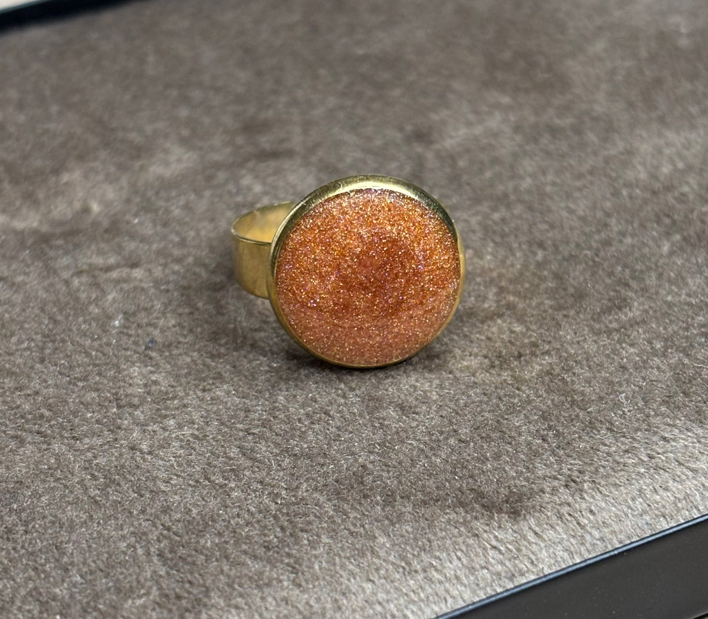 Bague bronze pailletée