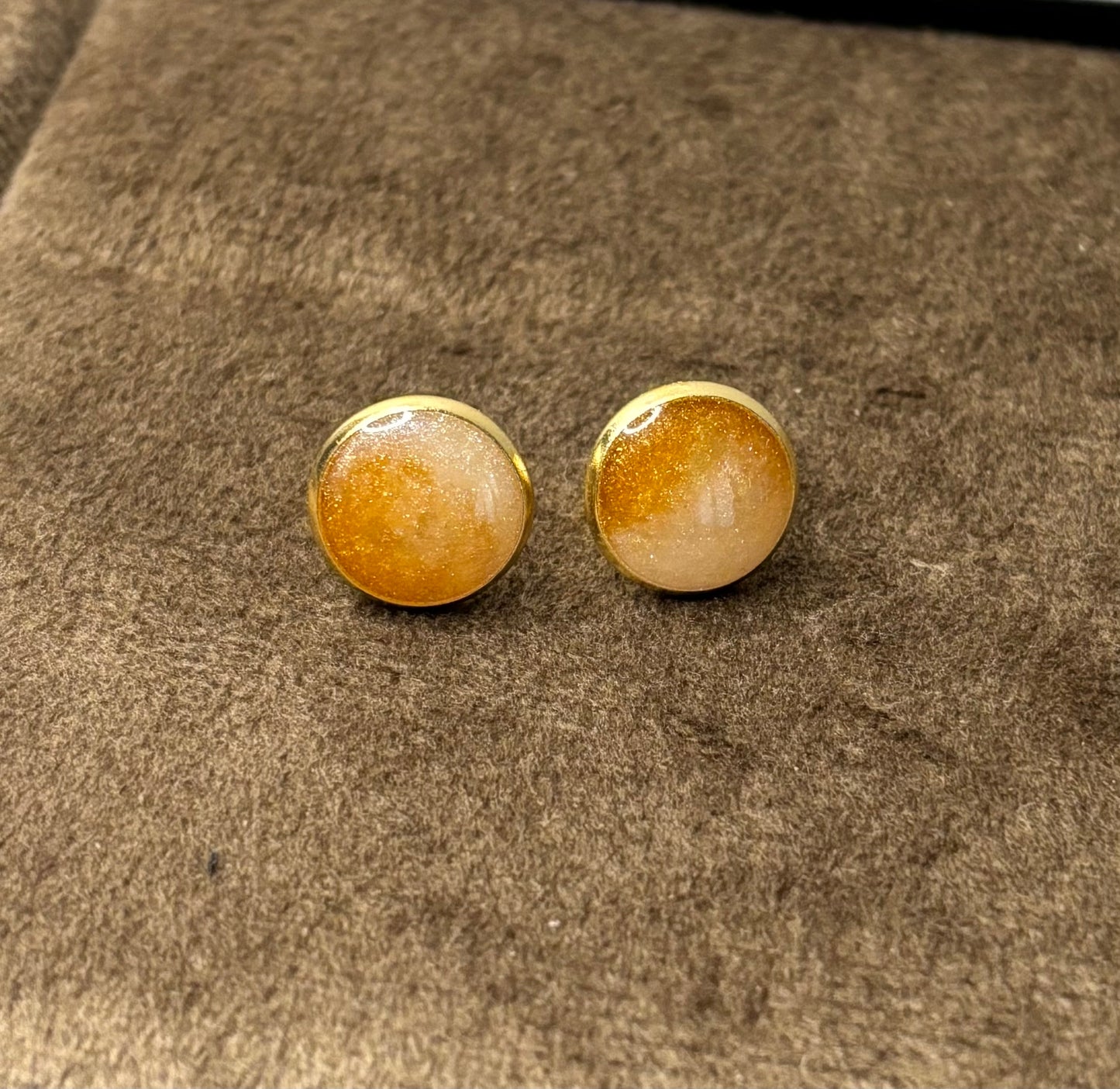Boucles d’oreilles bicolore perle et dorée