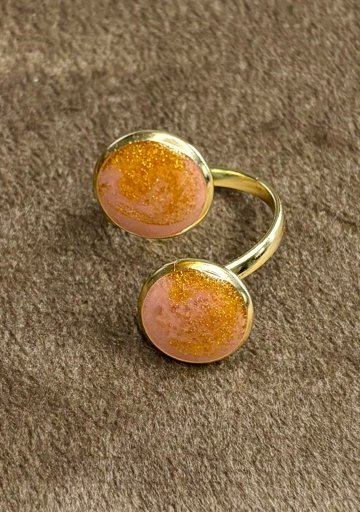 Bague rose et dorée