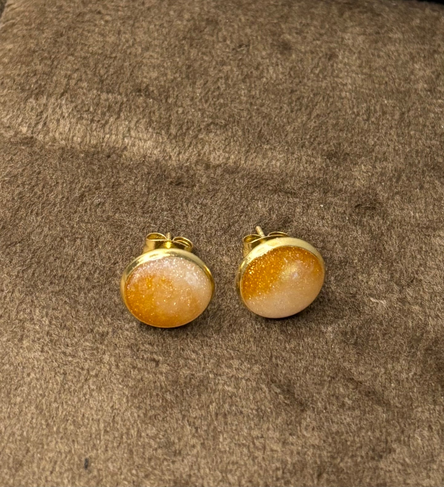 Boucles d’oreilles bicolore perle et dorée