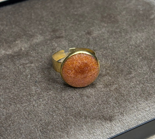 Bague bronze pailletée