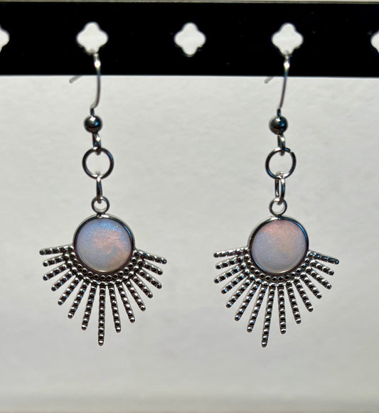 Boucles d’oreilles soleil argentées