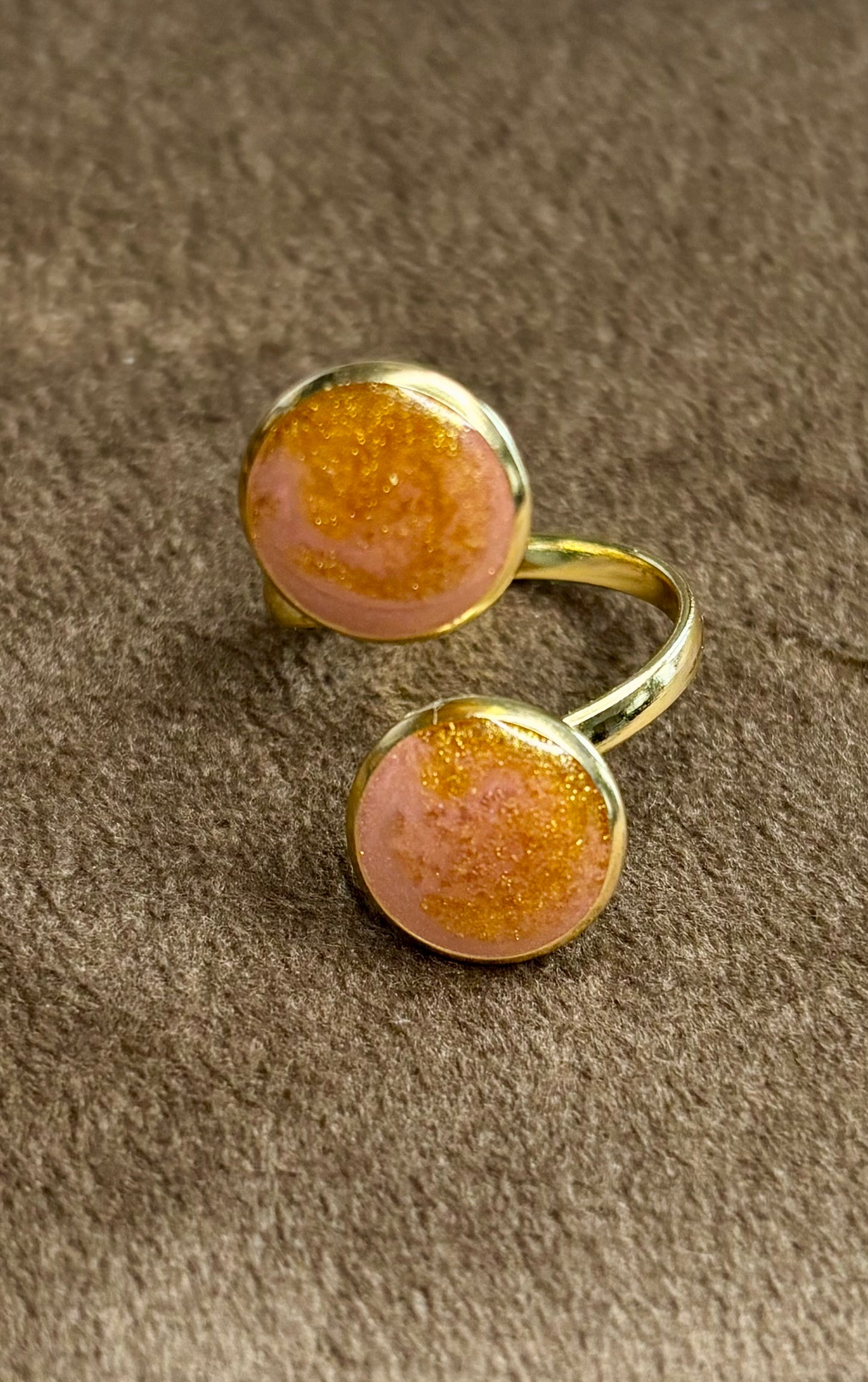 Bague rose et dorée