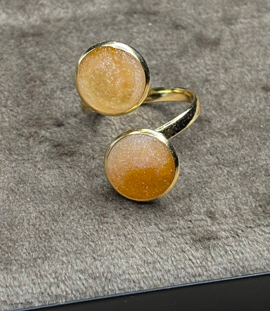 Bague bicolore perle et dorée