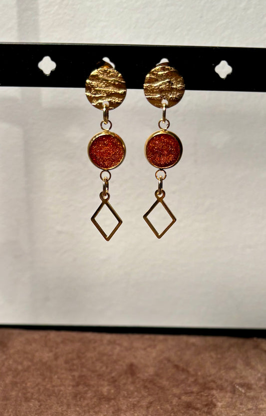 Boucles d’oreilles losange