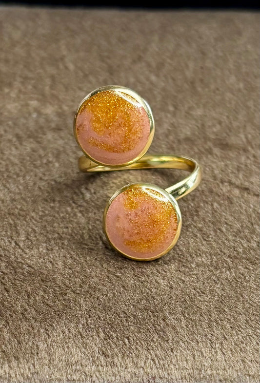 Bague rose et dorée