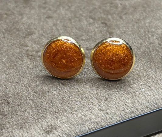 Boucles d’oreilles orange pailletée