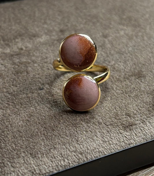 Bague bicolore perle et bronze