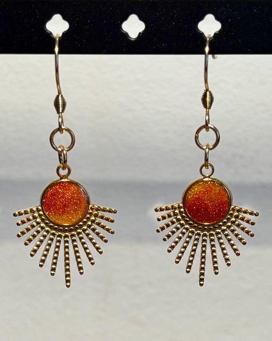 Boucles d’oreilles soleil dorées