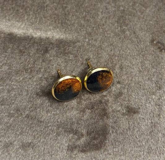 Boucles d’oreilles bronze et noire