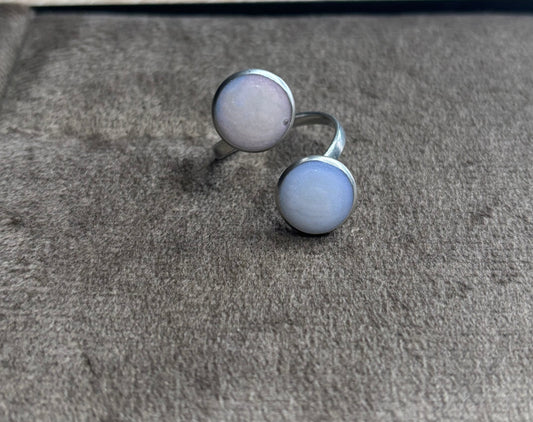 Bague argentée perle