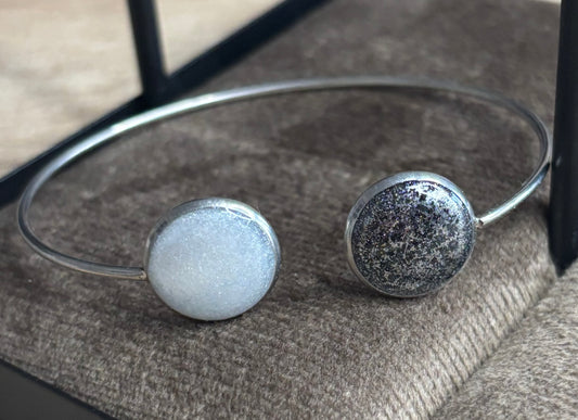 Bracelet argentée perle et noire